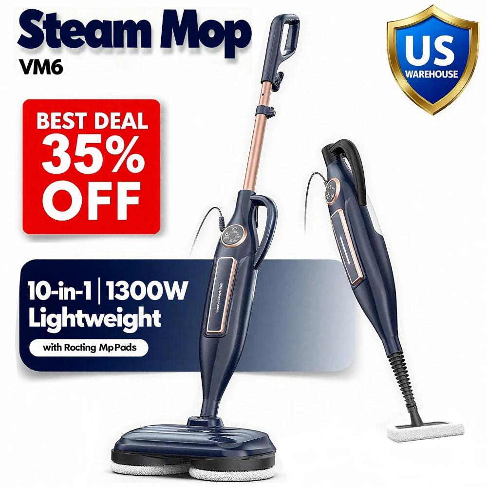 Lightweight Rotating Steam Mop