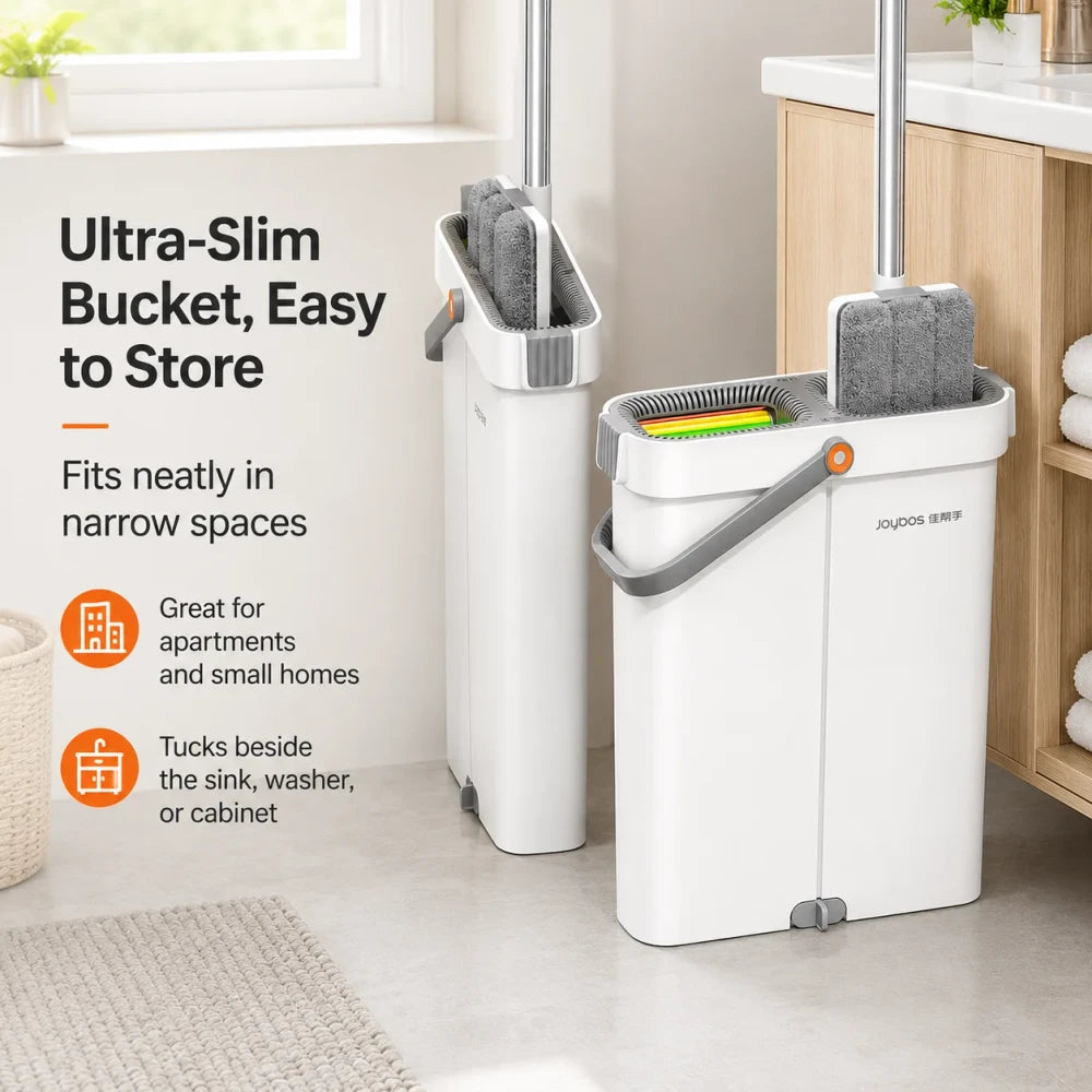 Ultra-Slim Flat Mop and Bucket System