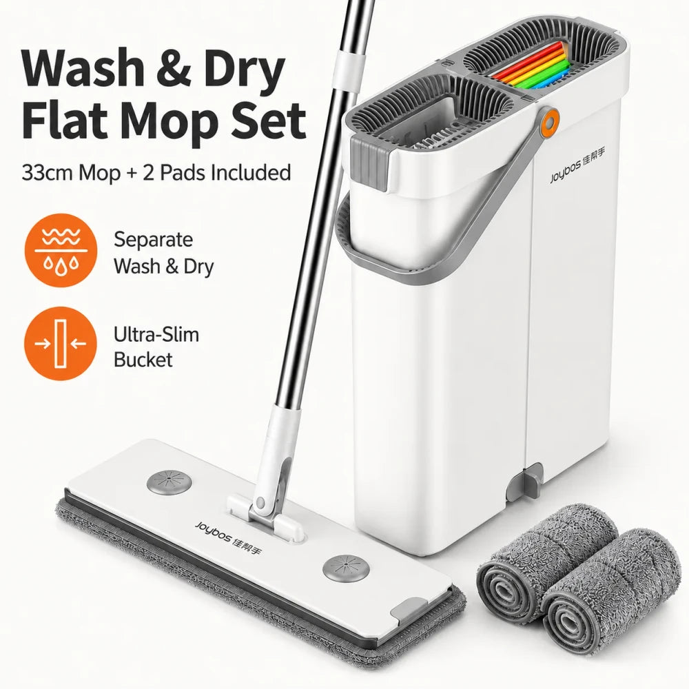 Ultra-Slim Flat Mop and Bucket System